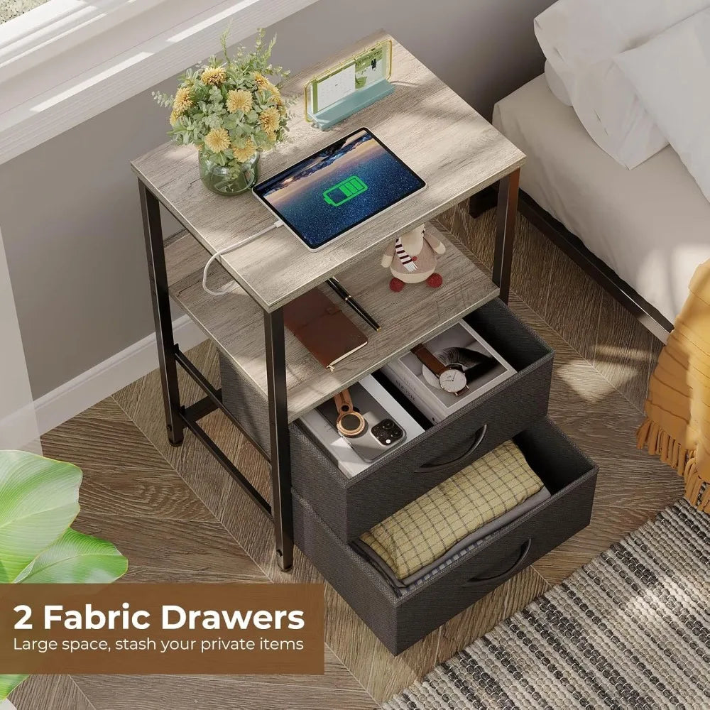 Smart Bedside Table with Lights