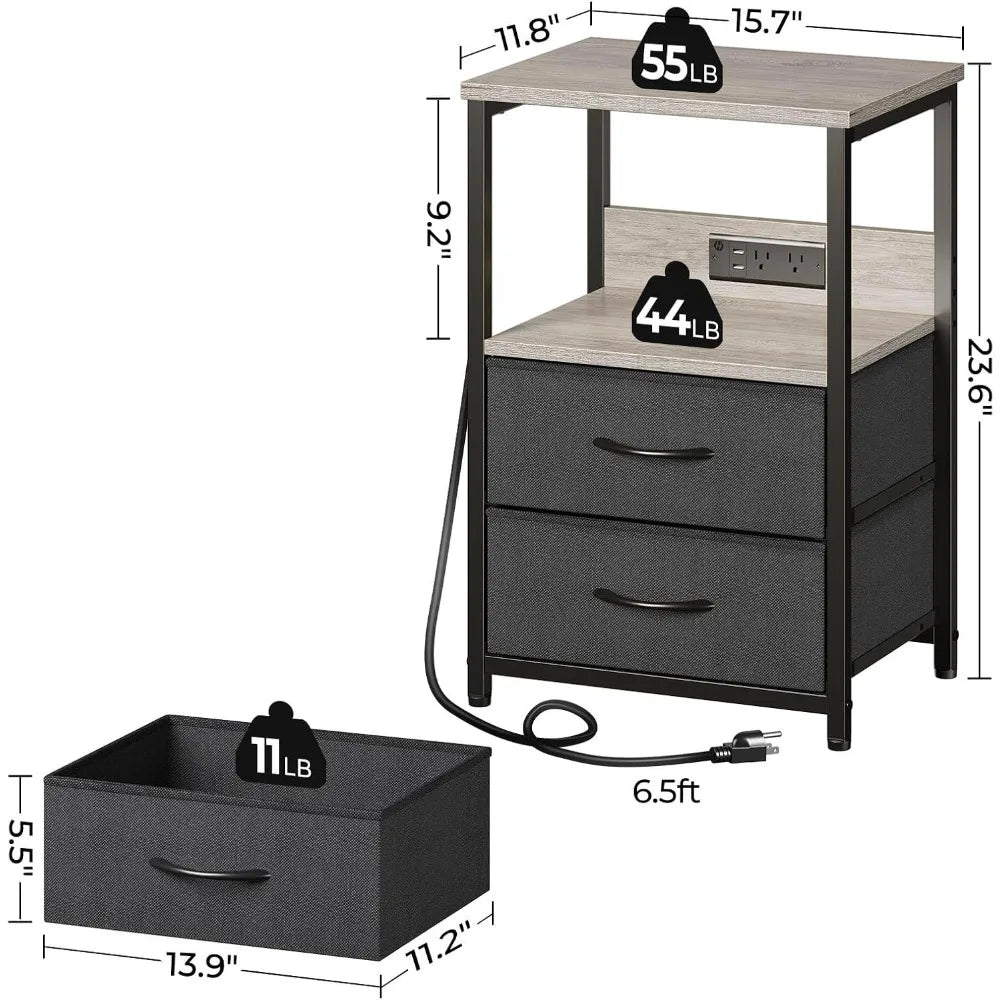 Smart Bedside Table with Lights