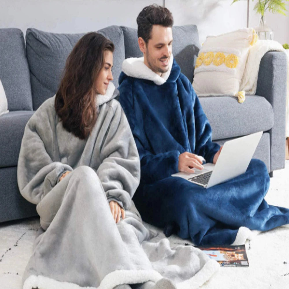 Cozy Fleece Hooded Blanket