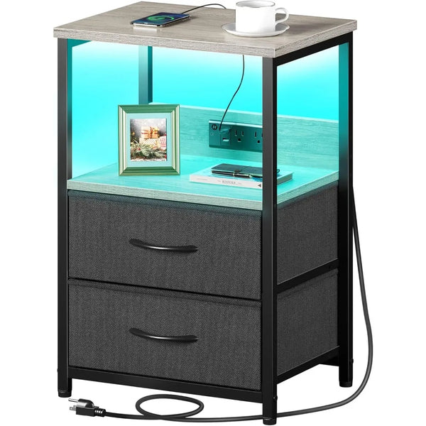 Smart Bedside Table with Lights